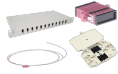 NFO Patch Panel 1U 19" Closed - Multimode 12x SC OM4 Duplex Adapter Pigtail kazeta SET