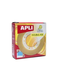 Traka ljepljiva Apli obostrana prozirna 15mmx10m 11505