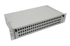 NFO Patch Panel 2U 19" - 72x SC Simplex LC Duplex, Pull-out, 3 trays