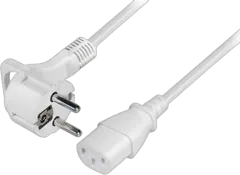 Transmedia Schuko plug flat to C13 jack 5m, White
