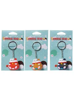 Privjesak za ključeve Puckator 3D PVC Maneki Neko mačka za sreću sortirano KEY255