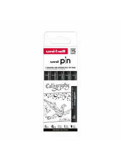 Marker Uni pin set Calligraphy 0,1mm/0,5mm/CS1/CS2/CS3 crni 5/1