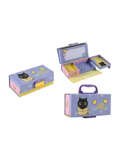 Kutija za nakit iTotal kartonska Cat crna XL2899