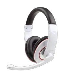 Gembird Stereo headset with rotating microphone, glossy white