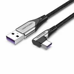 Vention USB 2.0 C Male Right Angle to C Male 5A Cable 2M Gray