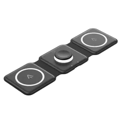 Vention 3-in-1 15W Wireless Charging Pad with MagSafe and LED Night Light Black
