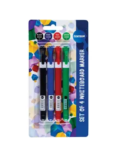 Set markera za bijelu ploču Centrum (crni, plavi, crveni, zeleni) 1-2mm 4 komada blister 4/1 81263