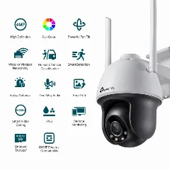 TP-Link VIGI 4MP Outdoor Full-Color Wi-Fi Pan Tilt Network Camera (4mm)