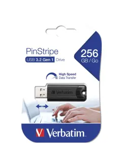 USB stick Verbatim 3.2 Gen1 #49320 256GB Pinstripe, crni