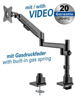 Transmedia Full-Motion Desk Bracket for Flat Screens