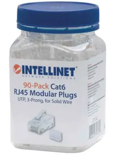 Intellinet konektor, UTP, CAT6, RJ45, 90 kom