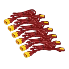 APC Power Cord Kit (6 ea), Locking, C13 TO C14, 0.6m, Red