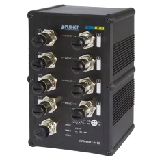 Planet Industrial 8-Port (8x 100Mbps M12) Switch (-40 to 75 degree C), unmanaged