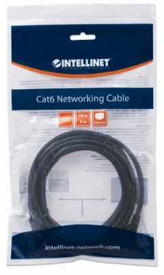 Intellinet Cat6, CCA, U/UTP, PVC, RJ45, 3 m, crni