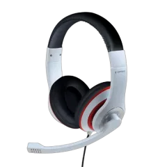Gembird Stereo headset, white and black color with red ring