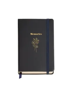 Dnevnik Miquelrius British Bouquet 90x140mm 100g čist crni s zlatnim natpisom MR8240