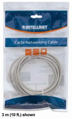 Intellinet Cat6, CCA, U/UTP, PVC, RJ45, 3m, sivi