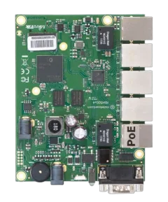 MikroTik Ethernet router board with five Gigabit Ethernet ports