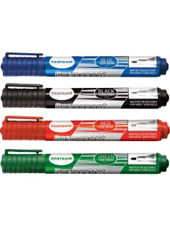 Markeri Centrum permanent (crni, plavi, crveni, zeleni) okrugli vrh 2-5mm u PVC vrećici 4/1 80270