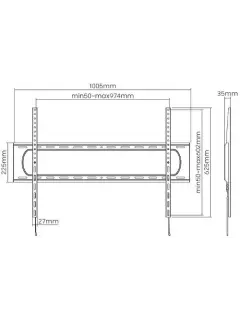 Manhattan TV nosač zidni 60"-120" do 120kg, crni