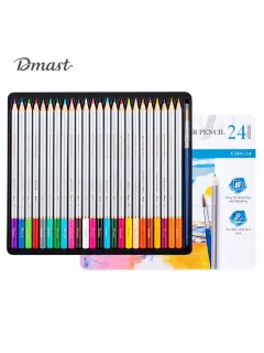 Umjetnički set Deli Dmast akvarelne olovke 3,0mm 24 kom u metalnoj kutiji EC301-24