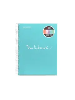 Kolegij blok Miquelrius A4 90g 120L spiralni crte Extra rigid cardboard emotions sky blue MR48553