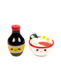 Keramički set za sol i papar Puckator Foodiemals Nori ramen SP110