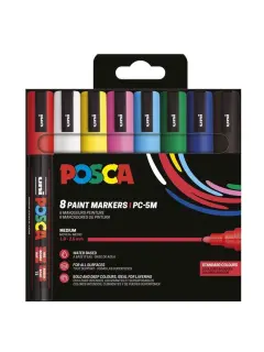 Uni pak marker Posca pc-5m sortirane boje 8/1 kartonsko pak.