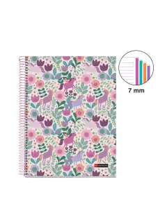 Kolegij blok Miquelrius A4 70g 120L spiralni crte Lifestyle Magic Unicorn MR4463
