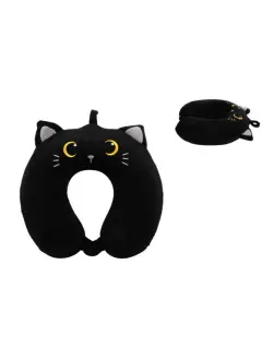 Putni jastuk iTotal za vrat Cat crni XL2184A