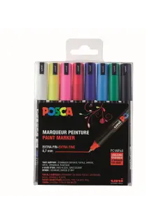 Uni pak marker Posca pc-1mr osnovne boje 8/1 PVC box (zamjena š75437)