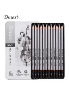 Umjetnički set Deli Dmast grafitne olovke 2,0–3,5mm 12 kom u kutiji EC391