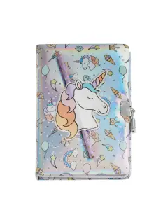 Dnevnik Miquelrius s ključem Back2Fun holographic Unicorn MR7582