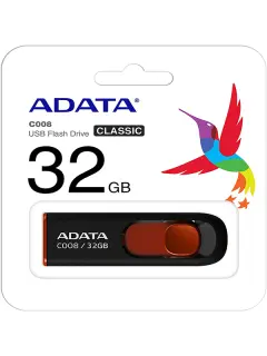 ADATA C008, 32GB, USB2.0, crno-crveni