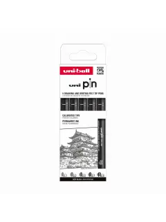 Marker Uni pin set Classic 0,1/0,3/0,5/0,7/0,9 mm crni 5/1