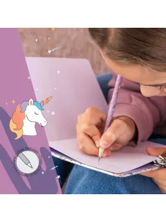 Dnevnik Miquelrius s ključem Back2Fun holographic Unicorn MR7582
