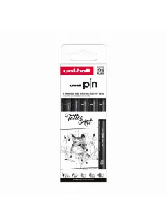 Marker Uni pin set Tattoo art 0,1/0,2/0,7/BR/CS3 mm crni 5/1