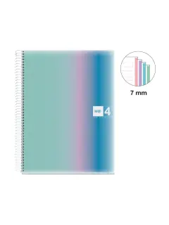 Kolegij blok Miquelrius A4 70g 120L spiralni crte Aurora polypropylene west bay MR4258