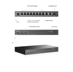 TP-Link 8-Port 10 100Mbps 3-Port Gigabit Desktop Switch with 8-Port PoE SL1311P
