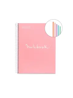Kolegij blok Miquelrius A4 90g 120L spiralni crte Extra rigid cardboard emotions pink MR48565