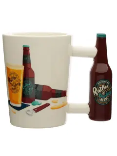 Keramička šalica Puckator s drškom u obliku piva „Radije bih pio pivo” 300 ml SMUG320