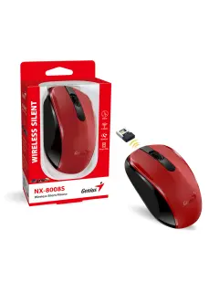 Genius NX-8008S, bežični miš, silent, crvena/crna