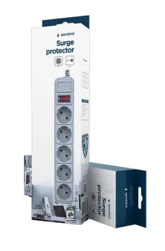 Gembird Surge protector, 5 sockets, 3m, grey