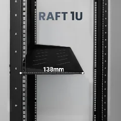 Extralink 1U 750mm Fixed shelf, 19", 752x472mm, for 1000mm depth cabinets, Black