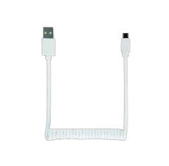 Gembird Coiled Micro-USB cable, 1.8m, white