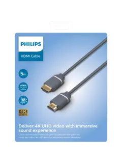 Philips kabel HDMI. 5m, sivi, SWV5650G