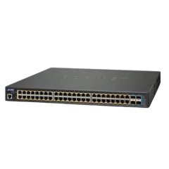Planet 52-Port L2 802.3at PoE (48x 1GbE PoE ports 4x 10G SFP slots) Managed Switch with 48V Redundant Power