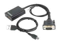Gembird VGA to HDMI adapter cable, 0,15m, black