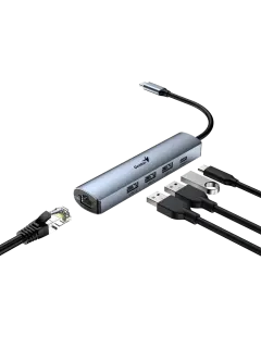 Genius UH-545, 5-u-1 USB 3.0 hub + Ethernet