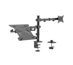 Gembird Adjustable desk mount with monitor arm and notebook tray